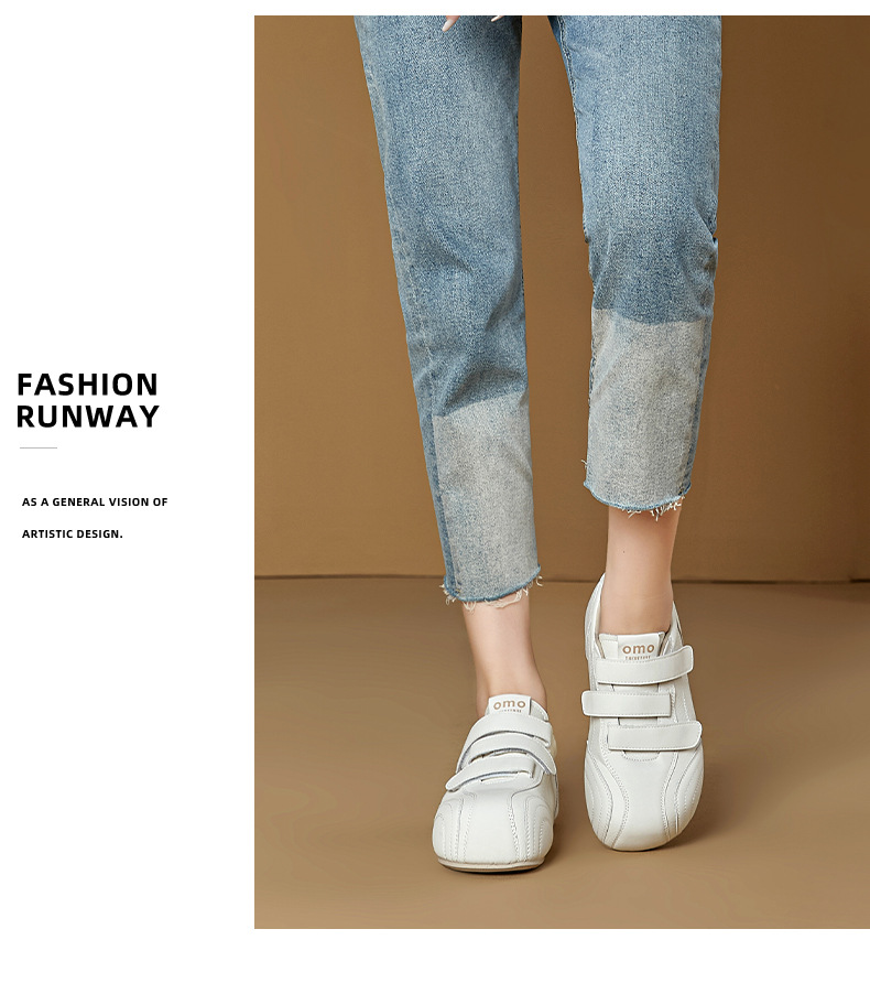 Baskets femme à scratch blanches chaussures casual polyvalentes_voghion.com