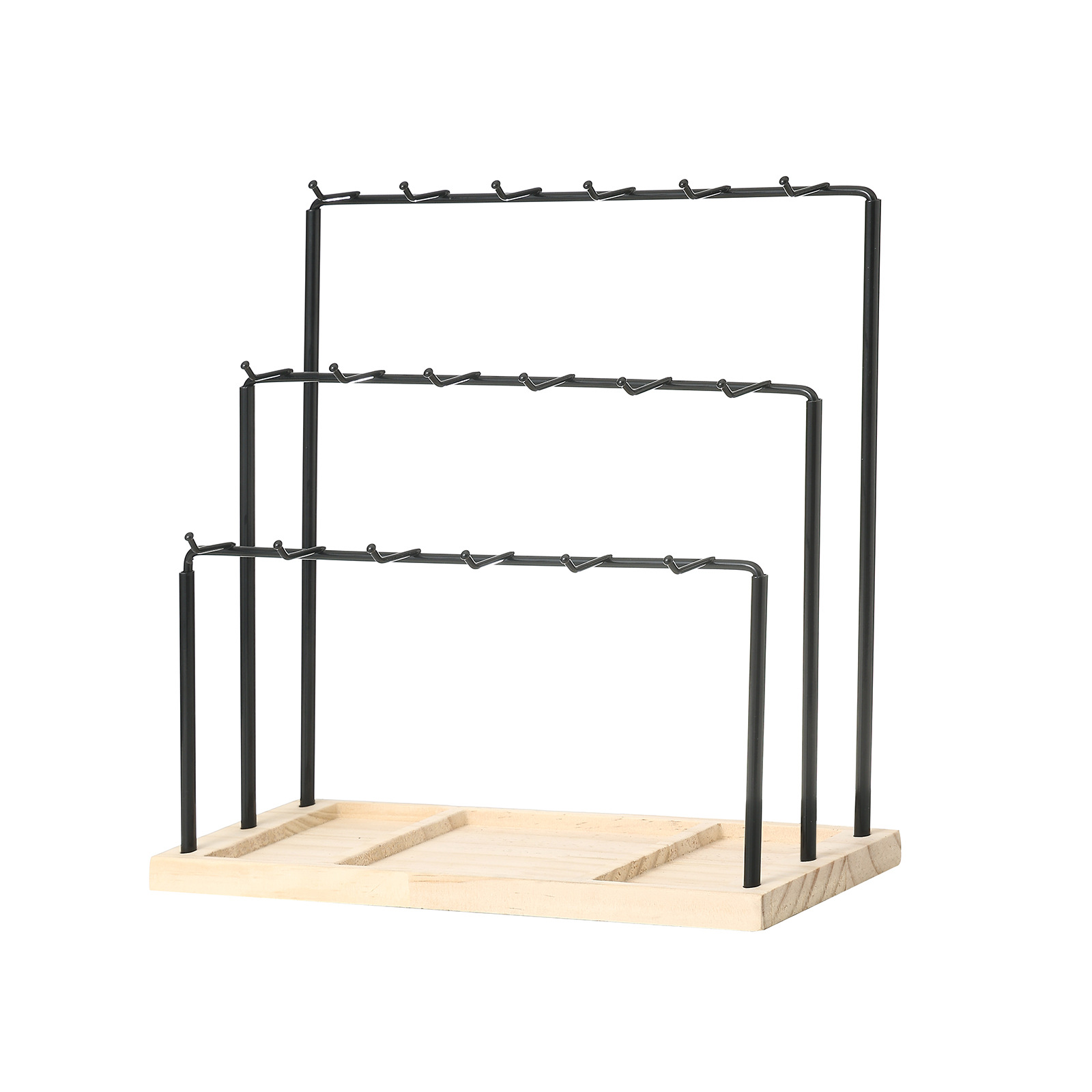 검정색 3겹 후크 로그 베이스