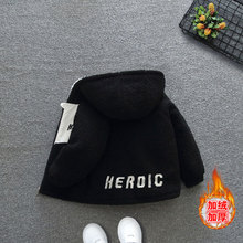 中小童秋冬款韩版保暖加绒连帽棉衣外套男童跨境童装批发一件代发