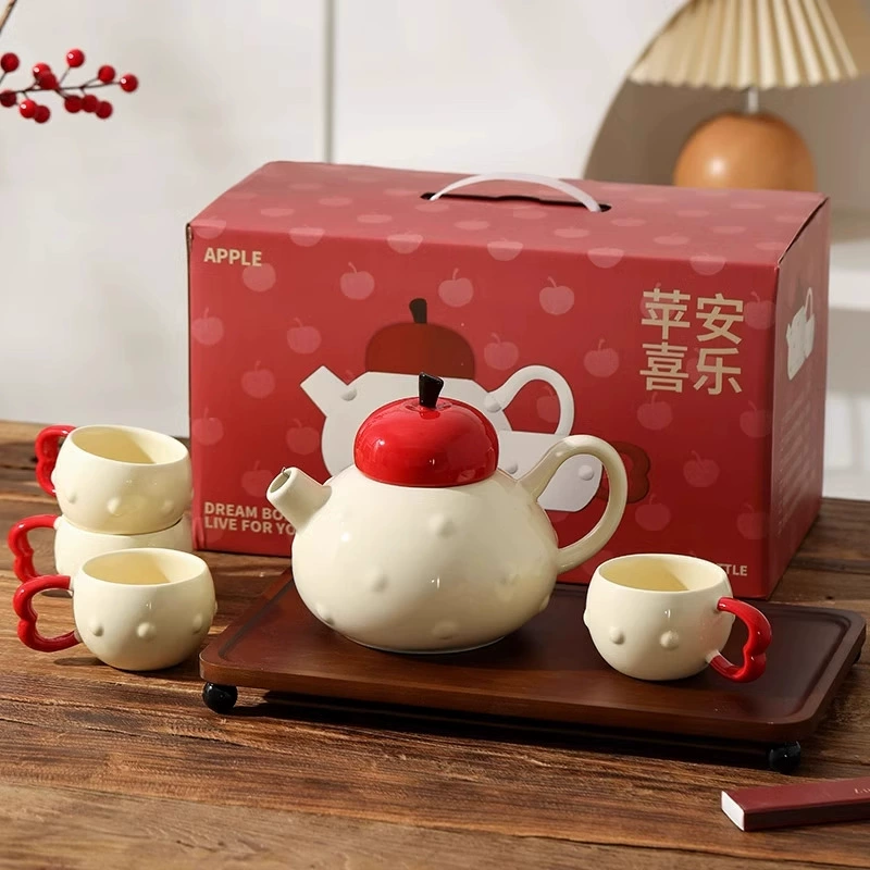 Ceramic teapot, tea set for moving for bride, Birthday gift