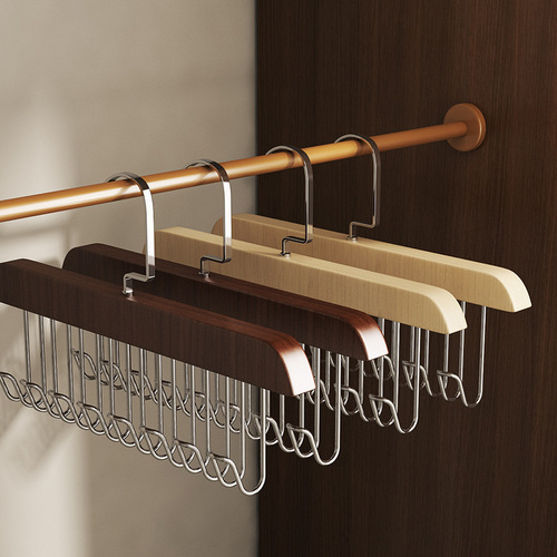 Solid Wood Rack with 8 Hooks Multi-Hook Clothes Rack Underwear Strap Hangable Storage Device Original Wood Retro Clothes Rack