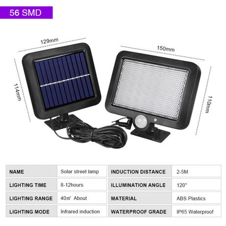 Đèn cảm biến năng lượng mặt trời dạng tách rời, đèn pha/đèn đường/đèn tường/đèn sân vườn ngoài trời
