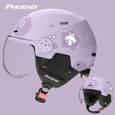 Motorcycle Safety Supplies – TK02 - tk02-childrens-four-season-flower-rabbit-ear-protection-purple-with-short-lenses