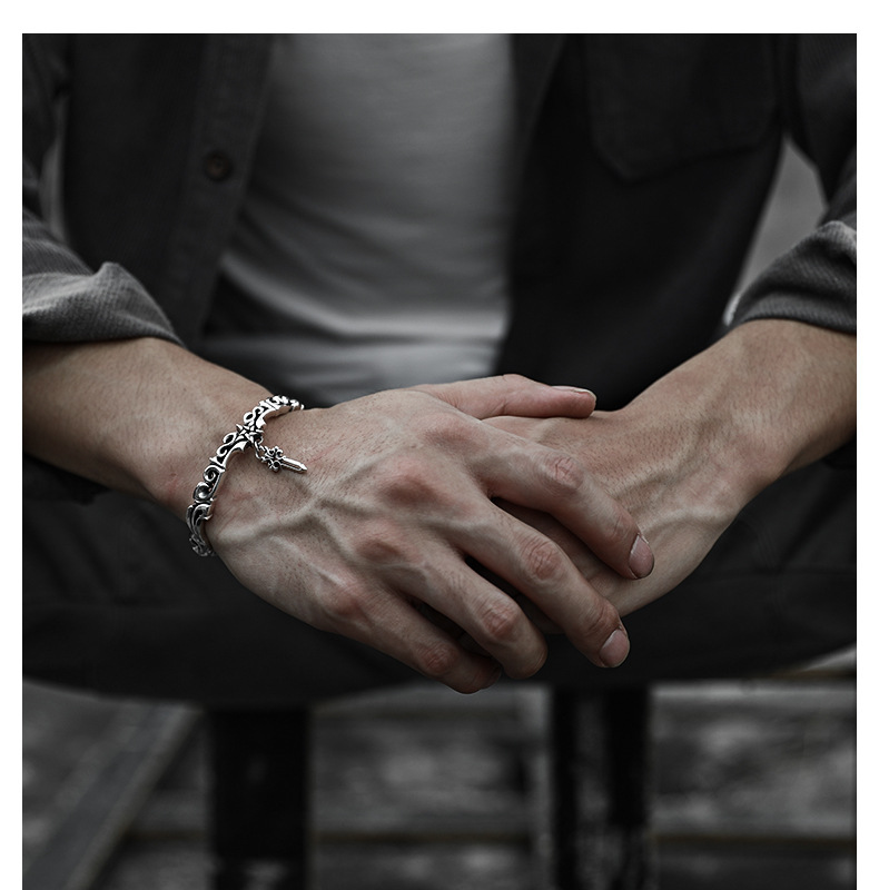 Bracelets, Bangle Classification Wholesale Retro Simple Style Geometric Cross Letter Alloy Silver Plated Artificial Pearls Rhinestones Bracelets Bangle