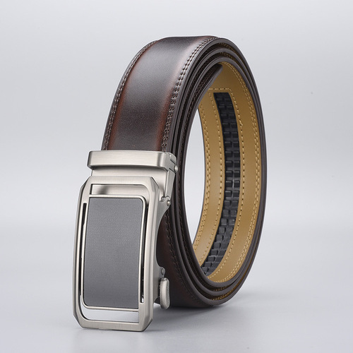 New high-grade cowhide leather belt for men's business, versatile for young and middle-aged people, Guangzhou alloy automatic buckle source manufacturer wholesale