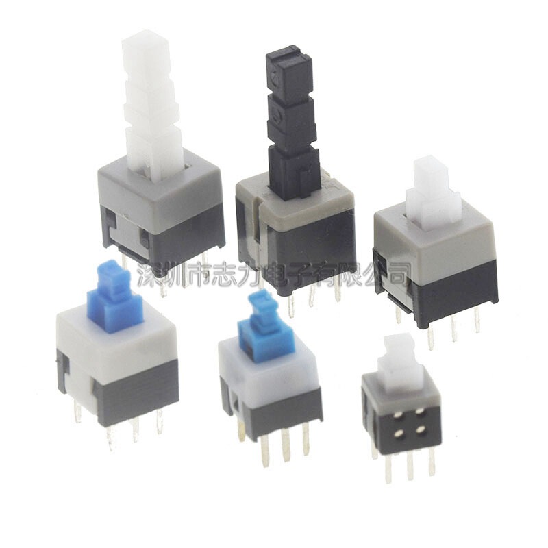 Push button switch key switch self-locking unlocked hexapod switch 5.8*5.8 7*7 8*8 8.5*8.5MM