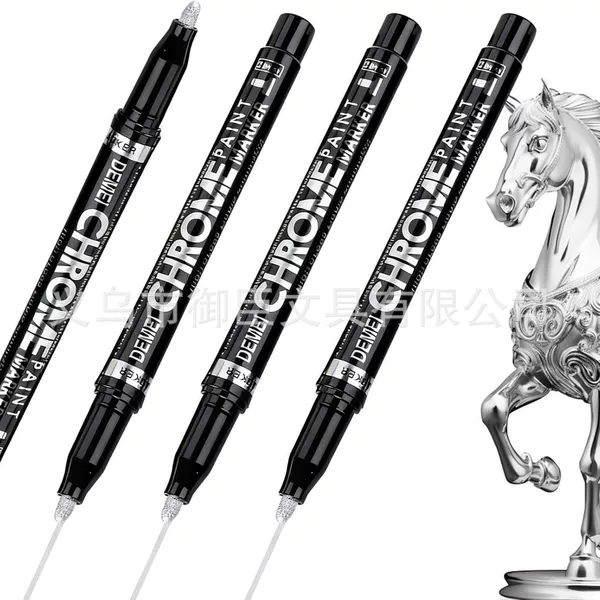 Chrome-plated marker pen for highlighting, mirror-finish models, gold and silver coloring, paint repair, high-gloss repair, touch-up, and electroplating