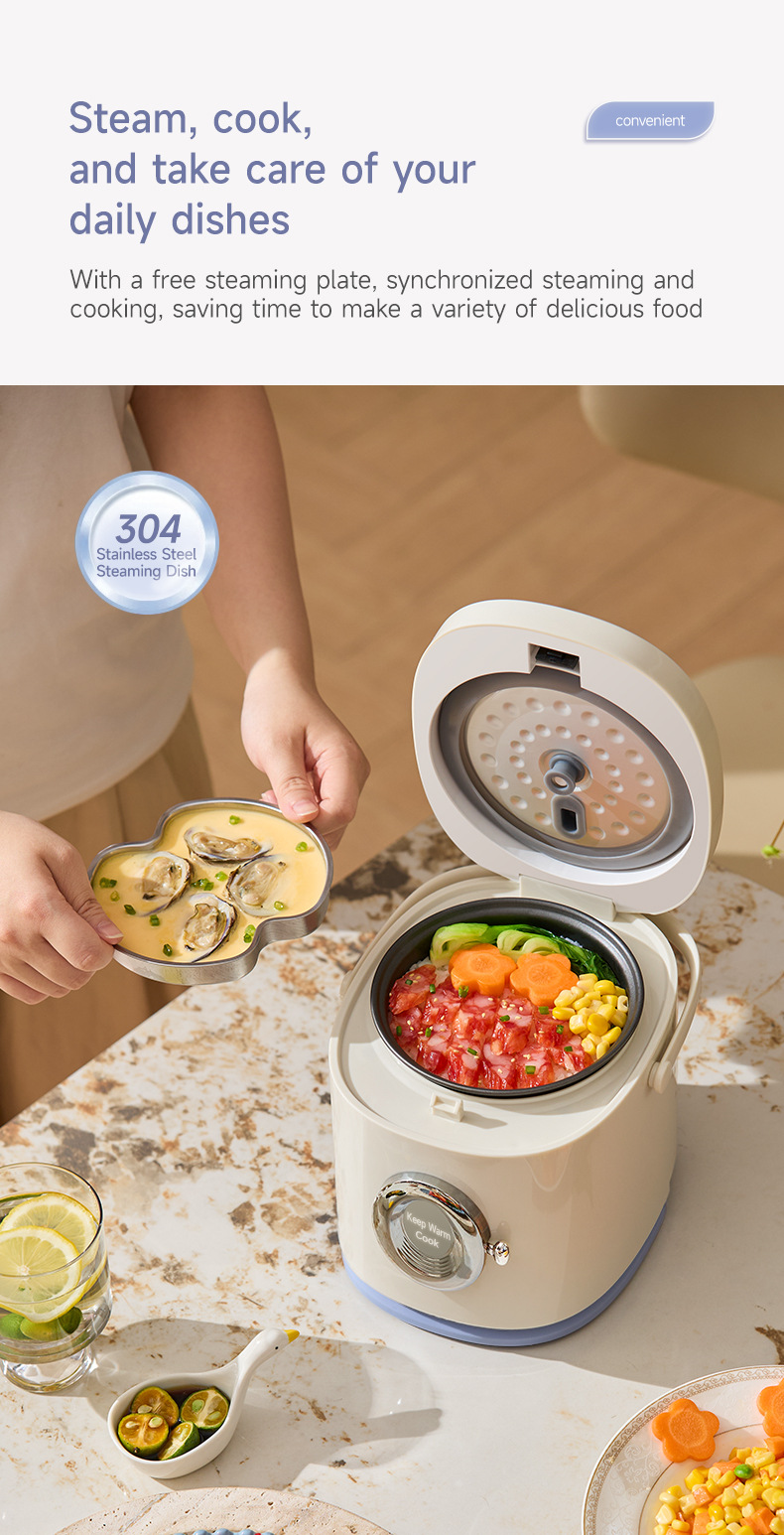 Export 1.2-liter Mini Cooker, Small One-person Electric Rice Cooker_voghion.com