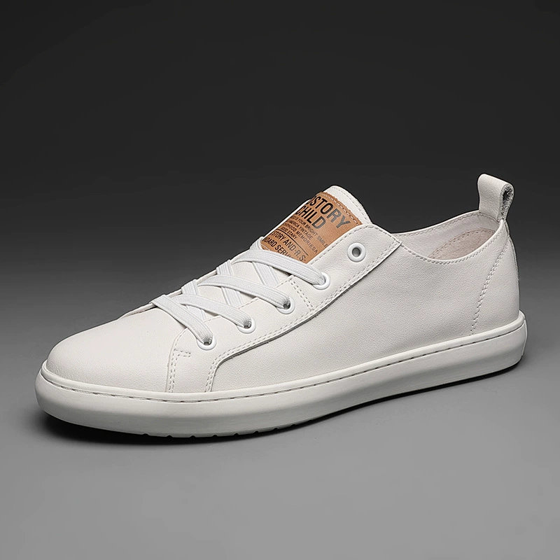 Мужская обувь TikTok, ленивые белые туфли без шнуровки, мужская повседневная обувь из воловьей кожи с мягкой подошвой и верхним слоем, мужские кожаные кроссовки