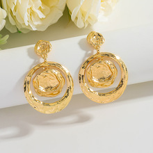 ZA欧美跨境不规则大牌合金几何形镂空耳坠简约时尚高端复古耳环