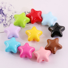 彩色胖嘟嘟亮面五角星串珠 diy手工自制手链项链挂件饰品材料配件