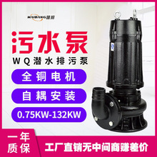 65WQ25-10-1.5KW潜水排污泵高扬程灌溉污水泵无堵塞污泥抽水泵机