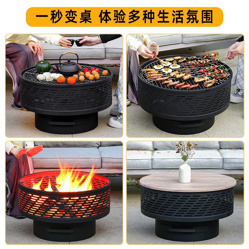 Artesano al aire libre horno Luolai horno de barbacoa de jardín horno de barbacoa de jardín quemador de fuego horno de campamento salvaje