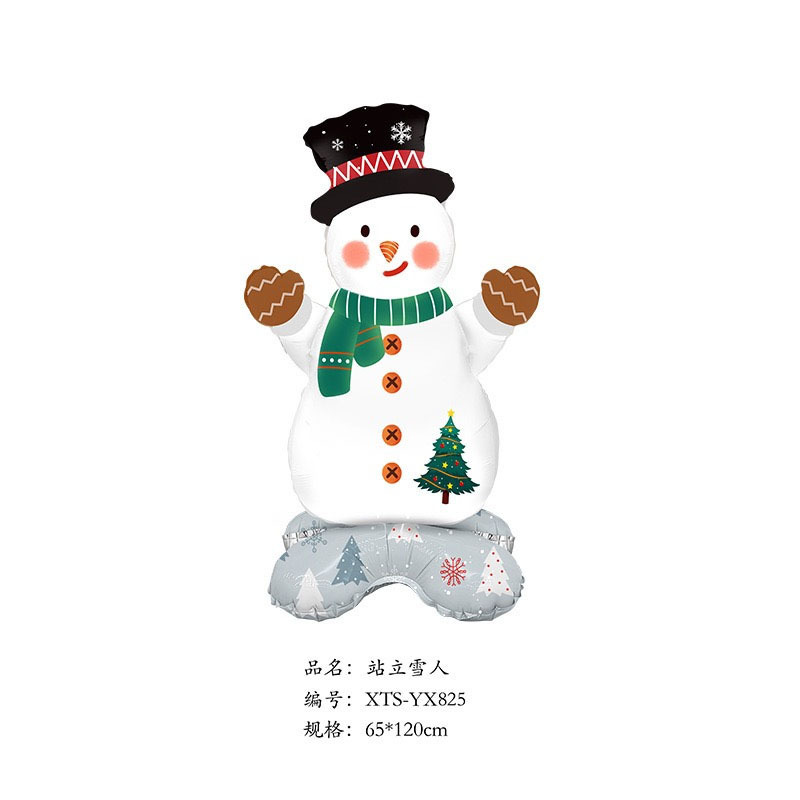 クロスボーダークリスマスサンタクロース杖ヘラジカスノーフレーク雪だるま漫画アルミフィルムバルーンクリスマスパーティー装飾ボール|undefined
