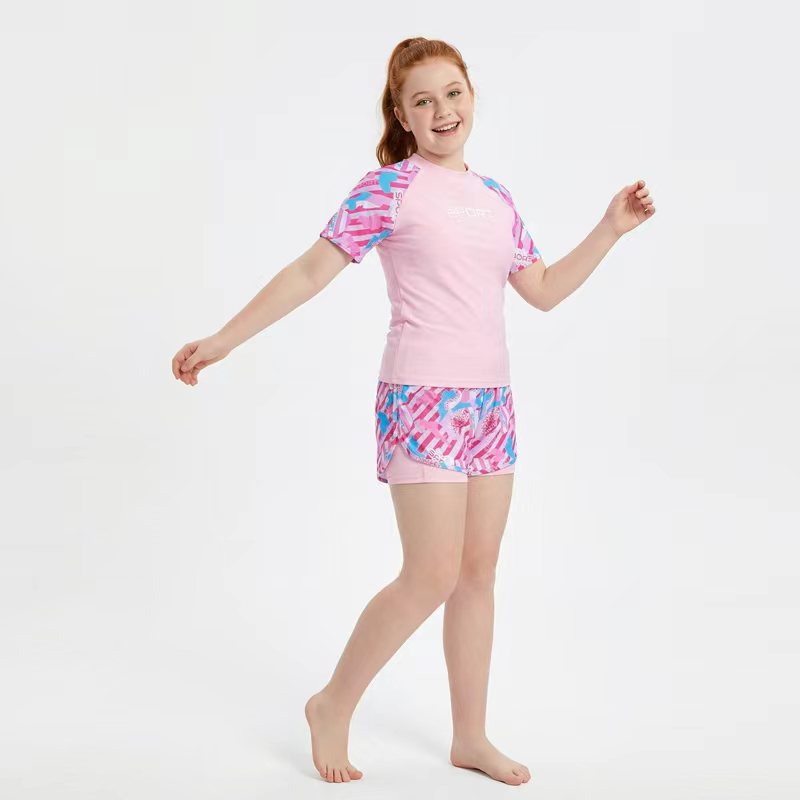 2026 Children's Swimwear Set: Quick-Dry Two-Piece Swimsuit for Young and Older Children, Girls' Swim Trunks, Youth Set