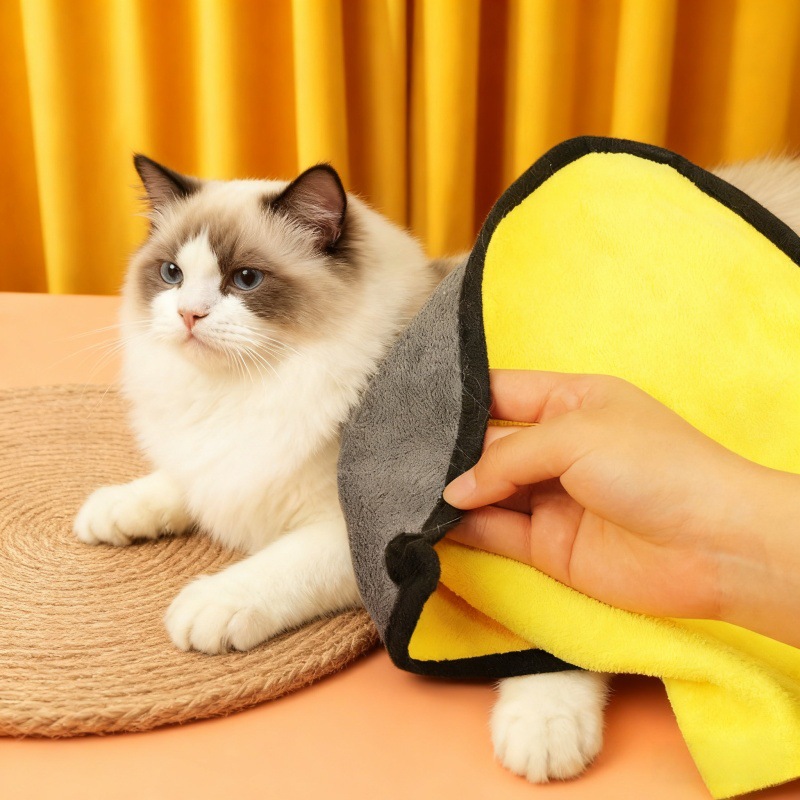 Toallas de baño para mascotas suaves absorbentes de coral toallas de baño para perros y gatos secas rápidas toallas de gato gruesas