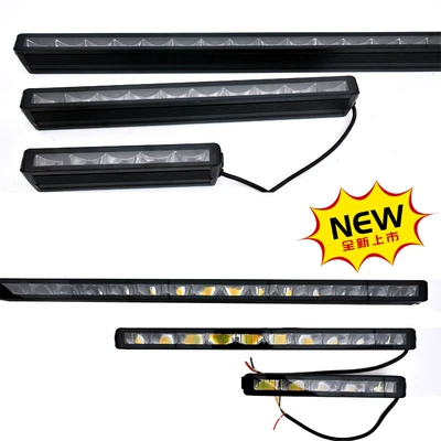 New Car Off-Road Vehicle Truck Led Single-Row Side-Emitting Black Background Yellow and White Dual-Color Ultra-Bright Spotlight Strip