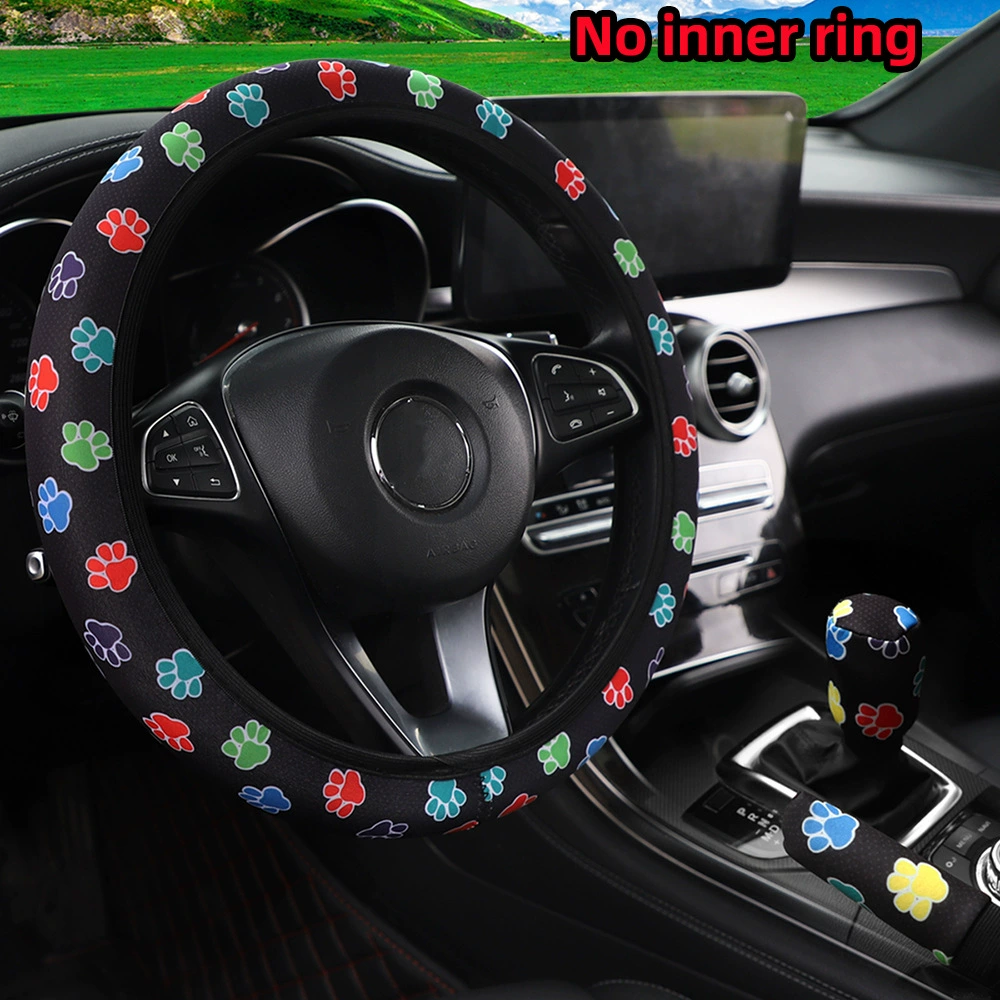 Автомобильный комплект рулевого колеса с принтом водолазного следа вишневого цвета три комплекта эластичных ремней AliExpress через границу Амазонка