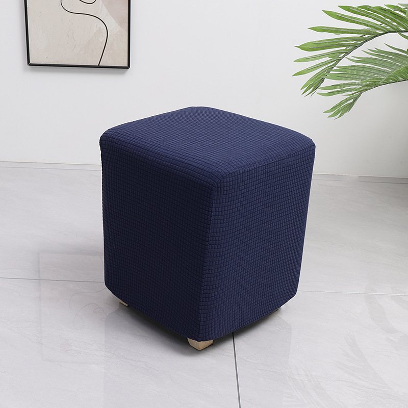 Grenzüberschreitender elastischer wasserdichter Waffelmais-Quadrat-Hocker-Bezug Staubschutz Haus Sofa All-Inclusive niedriger Hocker-Überzug