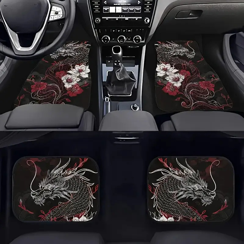 Amazon Temu American Car Floor Mats Four-Piece Set Car Interior Decoration Floor Mats Stain-Resistant Floor Mats Ready for Labeling and Delivery