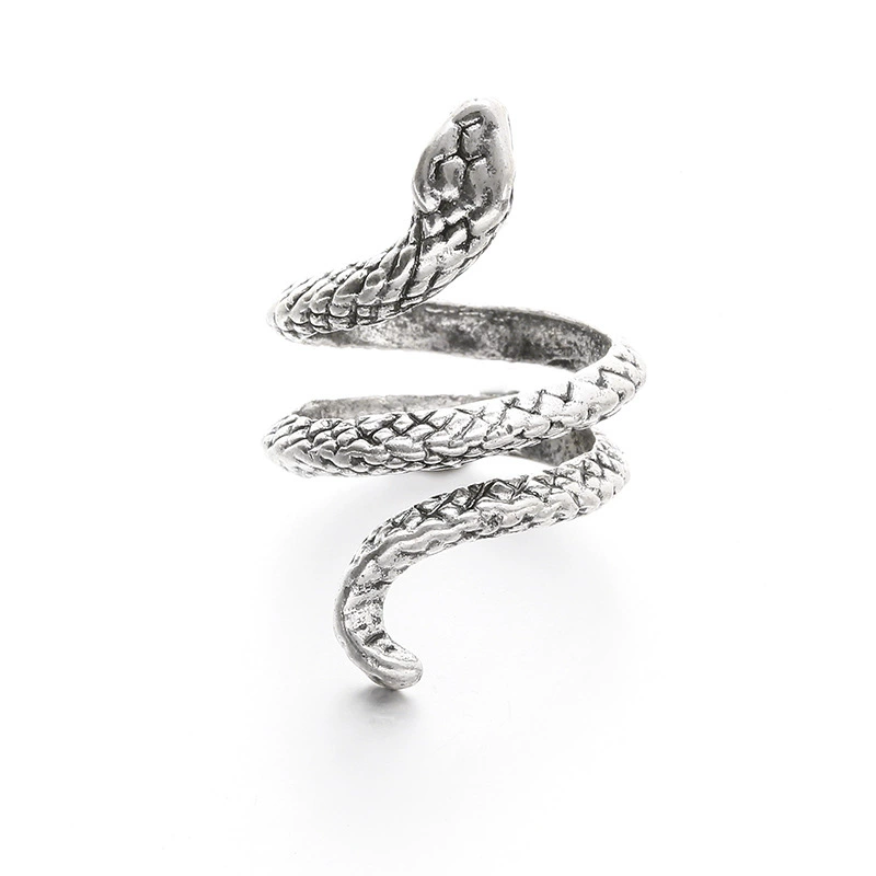 Adjustable Retro Snake Ring, Alloy with Gold Plating, Punk Style, One Size