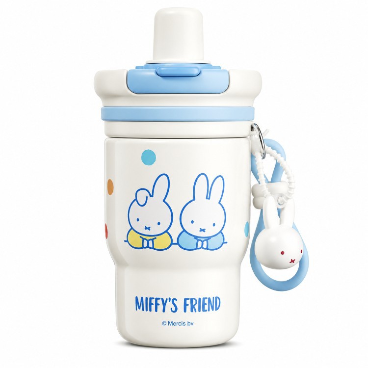Miffy conejo de alto valor facial lindo taza térmica infantil femenina 2026 nuevo estudiante vasos de agua de paja de gran capacidad