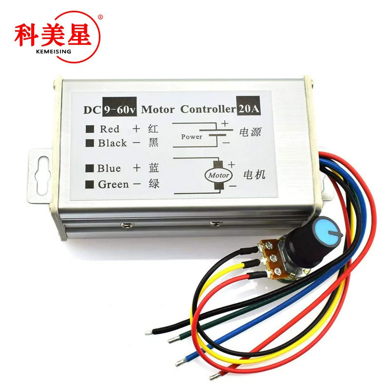 ШИМ двигатель постоянного тока бесступенчатая переменная скорость ширина импульса переключатель управления скоростью двигателя 9V12V24V48V60V регулятор 20A