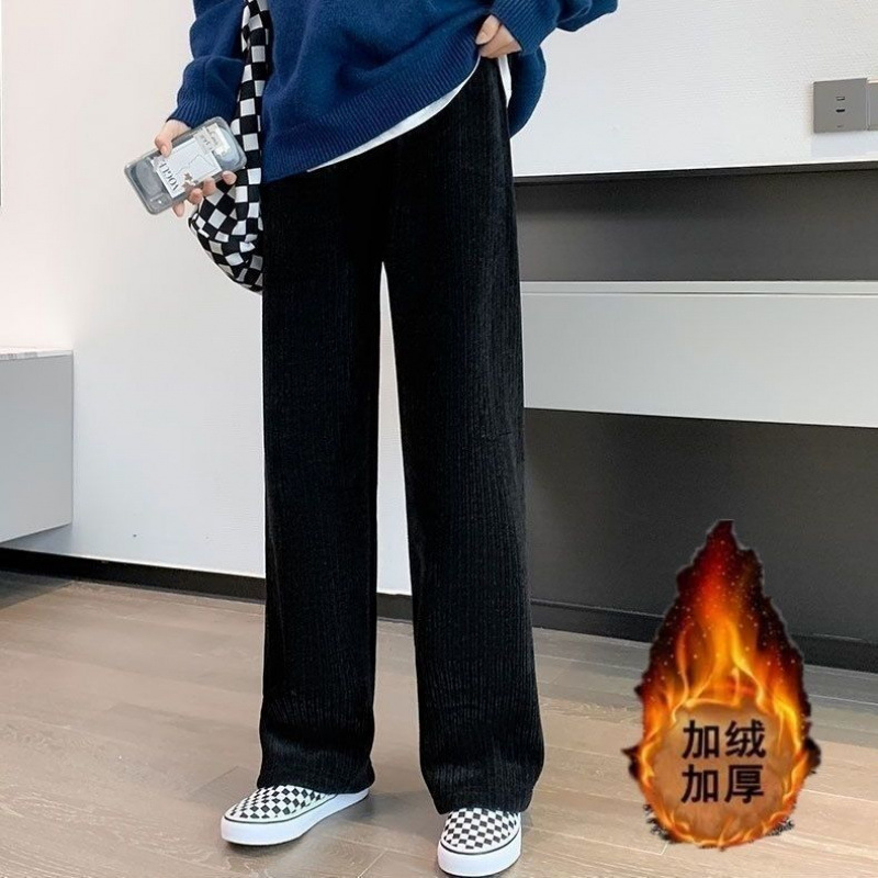 秋冬新款胖阔腿裤女高腰休闲运动裤韩版学生宽松显瘦垂感长裤子|undefined