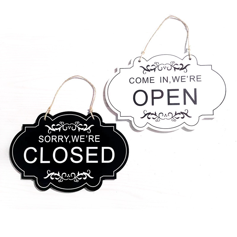 Double-Sided Sign Reminder Sign Decoration Door Opening Door Sign Wooden Crafts Home Door Wall Decoration Hanging Decoration Entry Door
