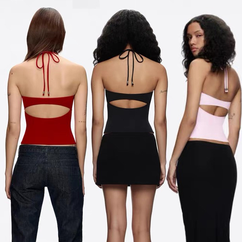 European and American Foreign Trade Cross-Border Yoga Vest for Women with Chest Pads, Beautiful Back, Halter Neck, Rope Sports Fitness Dance Training Top European and American Foreign Trade Cross-Border Yoga Vest for Women with Chest Pads, Beautiful Back, Halter Neck, Rope Sports Fitness Dance Training Top