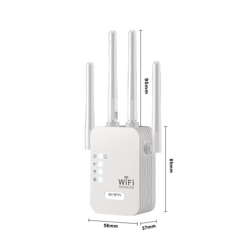 Усилитель Wi-Fi с четырьмя антеннами/помещает сигнал на 300 м, легко покрывает весь дом без «мёртвых» зон