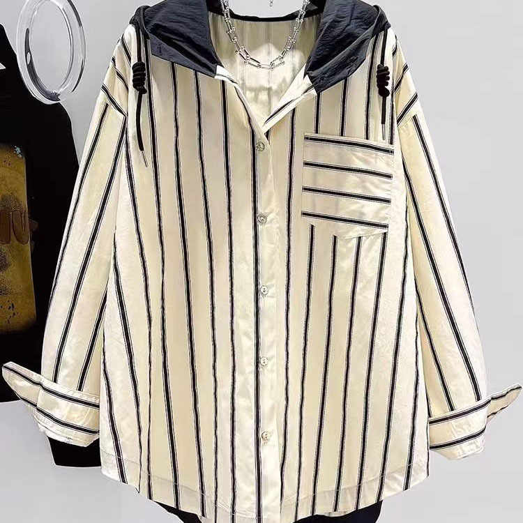 Women's Long-Sleeve Striped Hoodie Image 2