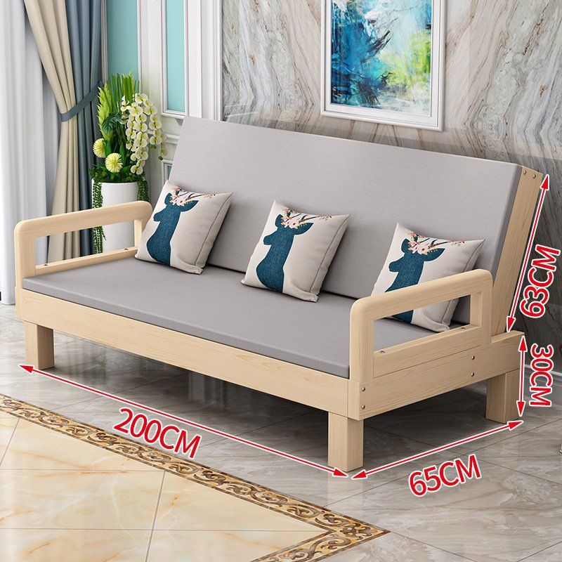 实木沙发床可折叠客厅小户型坐卧两用床单人床经济型多功能午休床