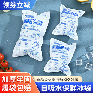 Double-Sided Film Self-Absorbing Ice Bag, Disposable Water-Free Express Fresh Food Aviation Ice Bag, Repeated Fresh-Keeping Ice Bag