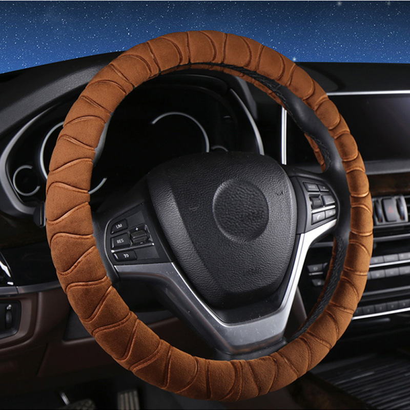 XF653 Amazon Fleece Steering Wheel Cover Winter Cover Odor-Free Eco-Friendly Fleece Steering Wheel Cover