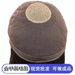 女性用本物の髪のかつら、夏用、軽くて通気性、完全な本物の髪の手織りの生のヘッドギア、針付き軽くて薄いヘアウィッグヘッドギア