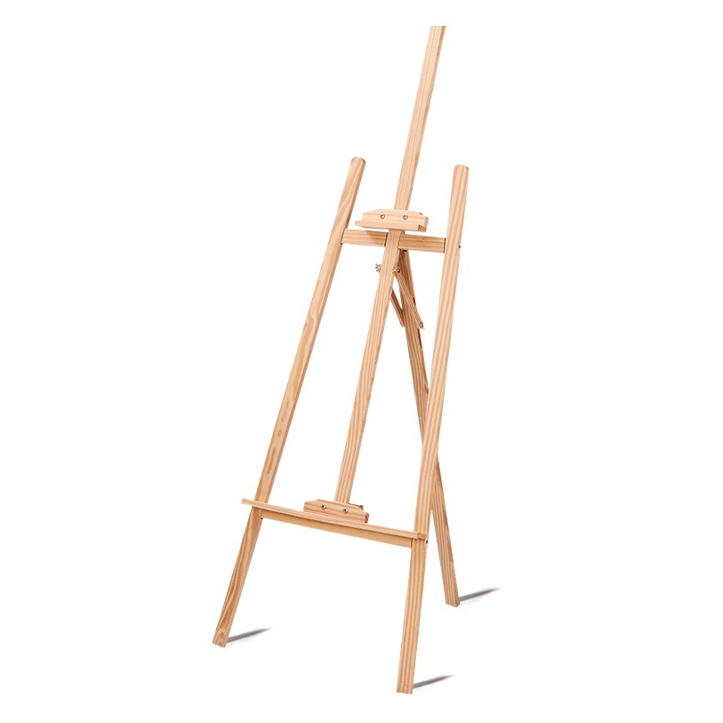 Caballete de madera maciza soporte especial para estudiantes de arte 1,5 m madera maciza pino amarillo pantalla publicitaria ajustable soporte triangular al por mayor