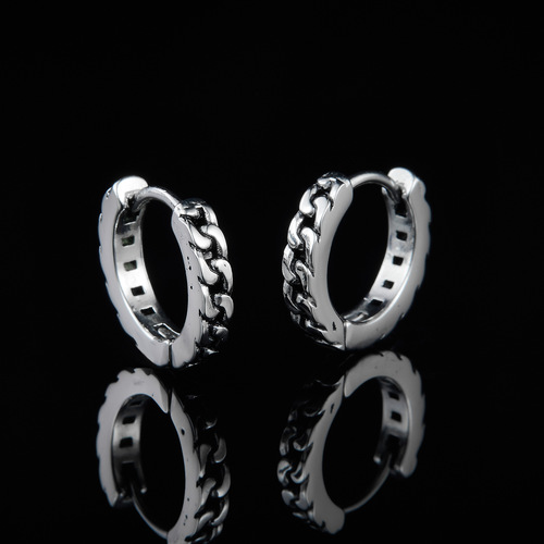 New Japanese and Korean fashion earrings titanium steel personality versatile round earrings simple twist ear buckle earrings cross-border supply