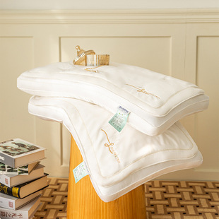 Hotel Silk Pillow Neck Support Pillow Special Pillow Core for Cervical Spine Protection, Sleep Aid, Single Household Pillow Core, Breathable