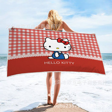 厂家直销可爱卡通图三丽鸥Sanrio Hello Kitty 海滩浴巾库洛米防