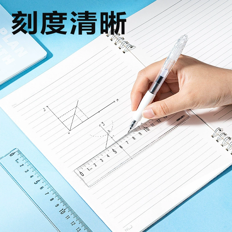 Линейка Deli 71971 легко читаемая 15см (прозрачная) (ручка)