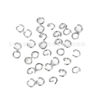 Stainless steel open ring open ring flat ring wire cutting ring bracelet necklace pendant connecting ring DIY handmade buckle