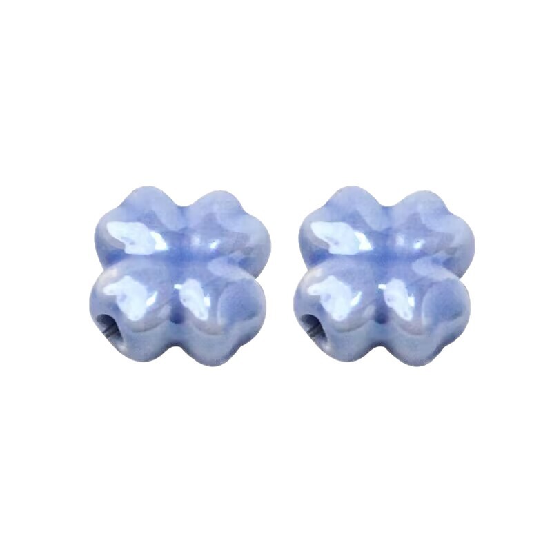 6*12mm【小清新】马卡龙色陶瓷四叶草DIY手链项链耳饰配饰材料|undefined