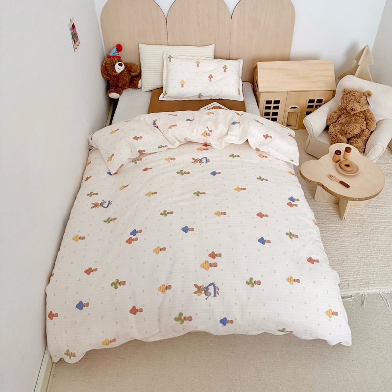 Kit de kindergarten de hilo de doble capa de algodón puro 100 para niños y bebés, agradable para la piel y transpirable 2025 nuevo estilo