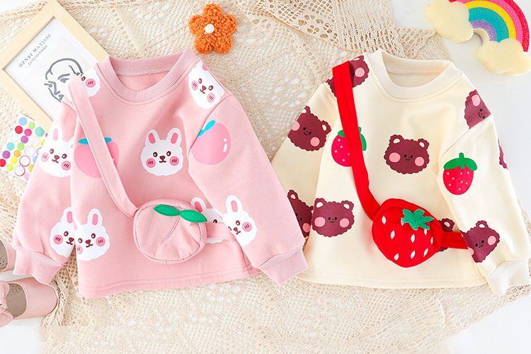 Completo in pile cartoon per bambina set invernale due pezzi_voghion.com