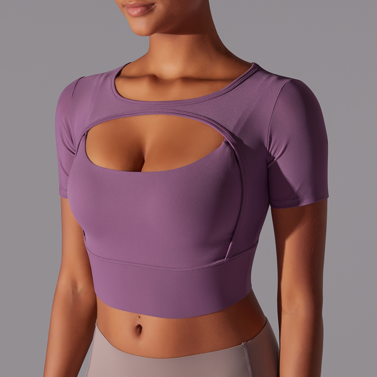 182g Weight Short Sleeve Sleeve Length Pullovers Placket Type Nylon, Spandex Fabric Type Short Top Length T-shirt Tops Type Yoga, Sports Occasion Round Neck Neckline Solid Color Pattern Women Gender Hollow Out Craft Fitness Sport Style Solid Color Nylon Spandex Round Neck Hollow Out Active Tops T-shirt 49