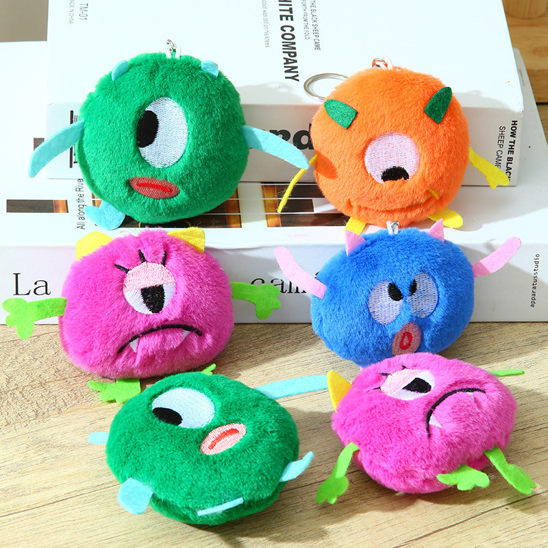 Cartoon plush monster with accessories