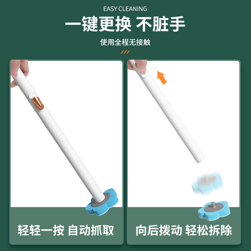 Cepillo de inodoro desechable reemplazable cabeza de cepillo de cepillo de limpieza de pared de baño doméstico sin ángulo muerto cepillo de lavado de inodoro
