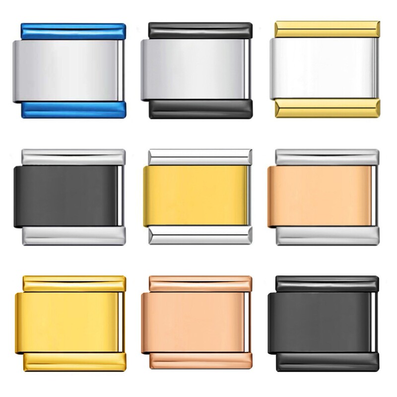 Single Gold-Plated Italian Modular Bracelet DIY Gold-Plated Silver Stainless Steel Bracelet Italian Charms Single Gold-Plated Italian Modular Bracelet DIY Gold-Plated Silver Stainless Steel Bracelet Italian Charms