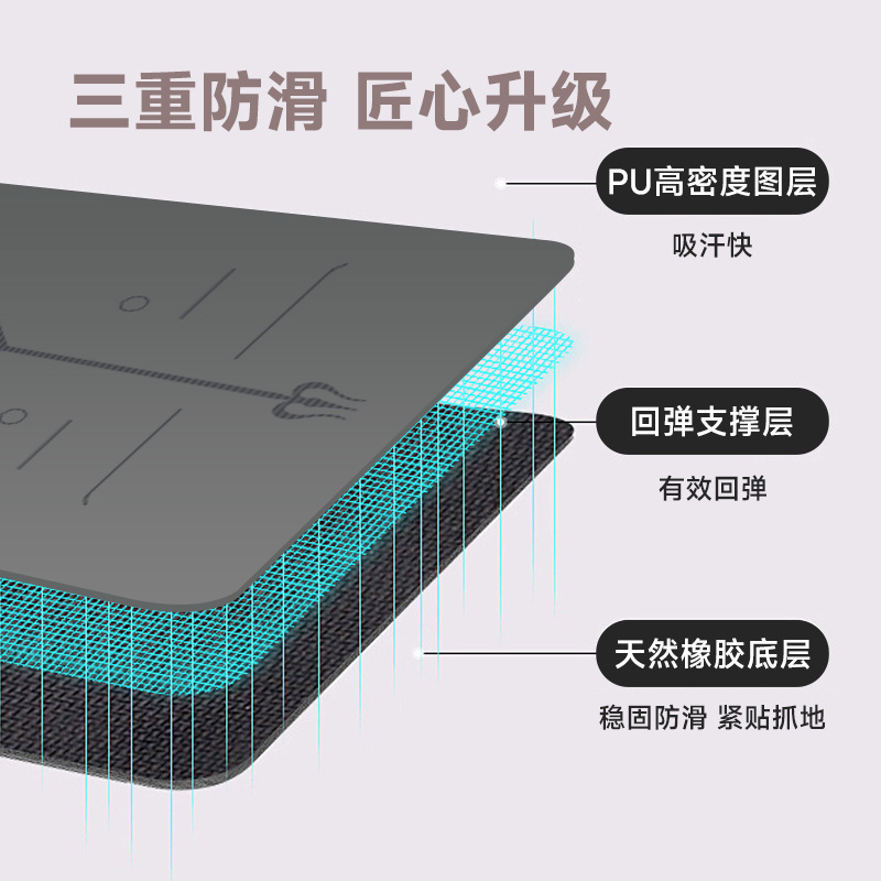 瑜伽垫pu+橡胶批发土豪垫加宽加厚静音减震舞蹈垫家用防滑健身垫|undefined